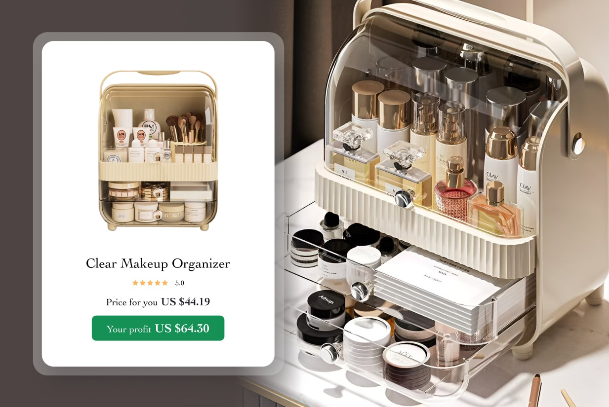 30. Clear makeup organizer