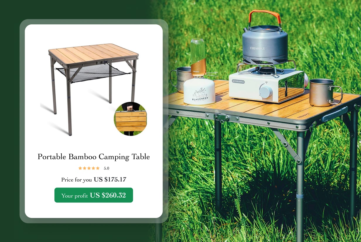 49. Bamboo camping table