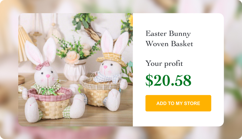 Easter Bunny Woven Basket 