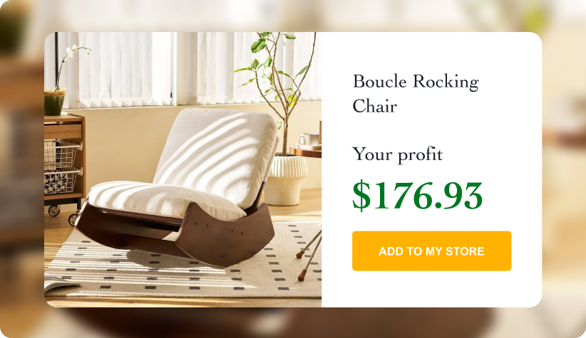 Tall Back Boucle Rocking Chair 