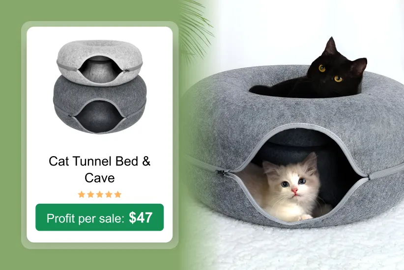 Cat Tunnel Bed & Cave as a trending product to sell
