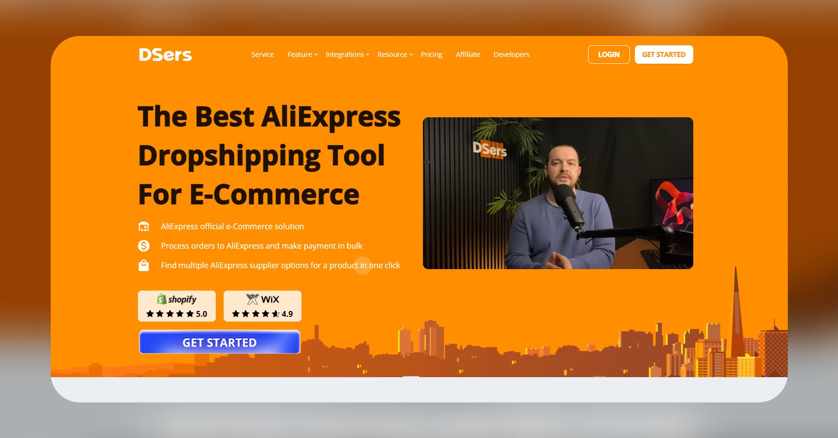 Screenshot of the DSers's homepage for the Best dropshipping websites article