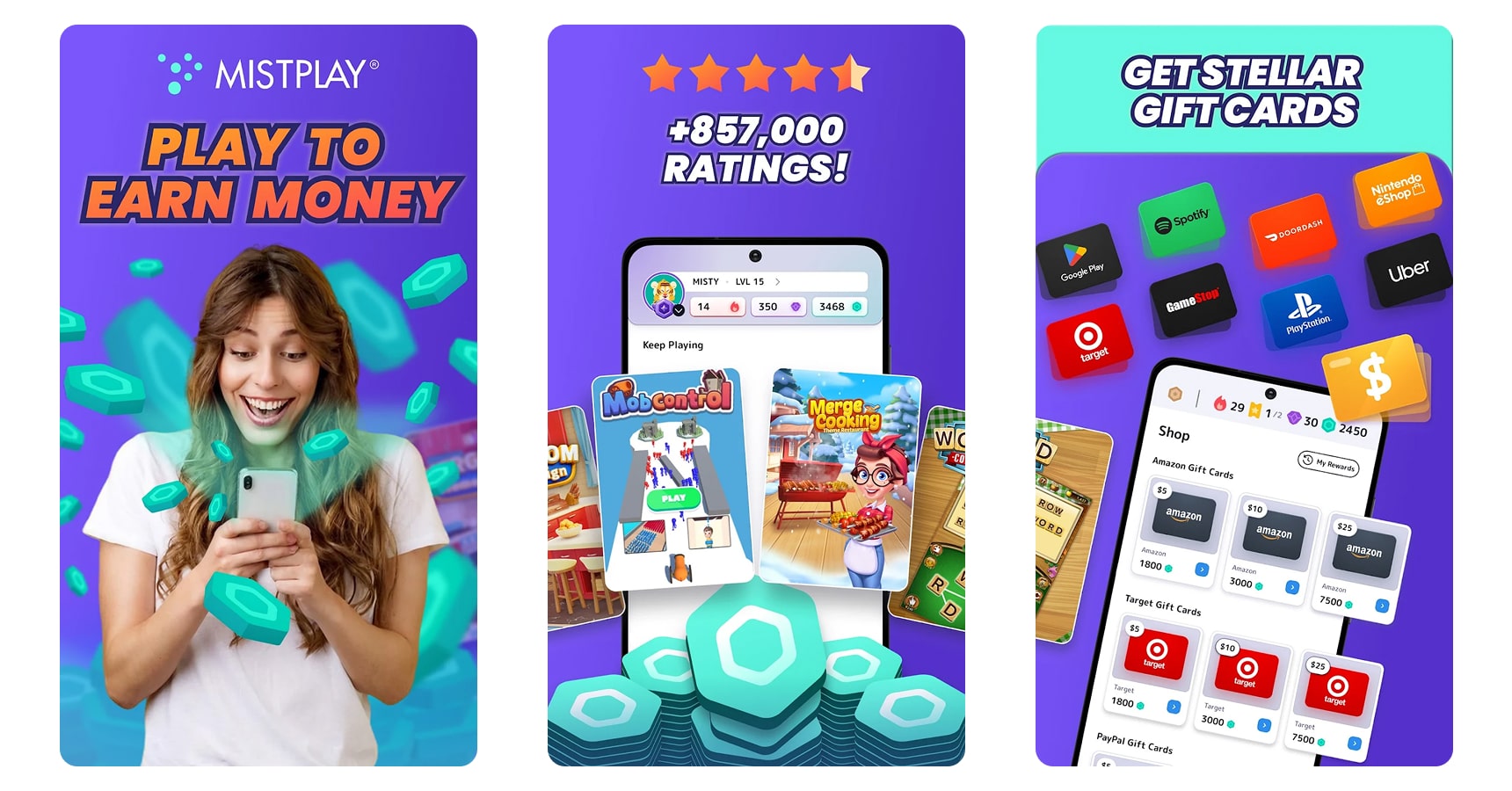 Images of the Mistplay app for the best apps to make money article