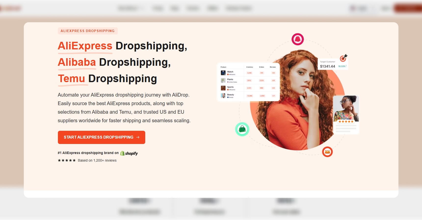 Screenshot of the AliExpress's homepage for the Best Dropshipping Sites article