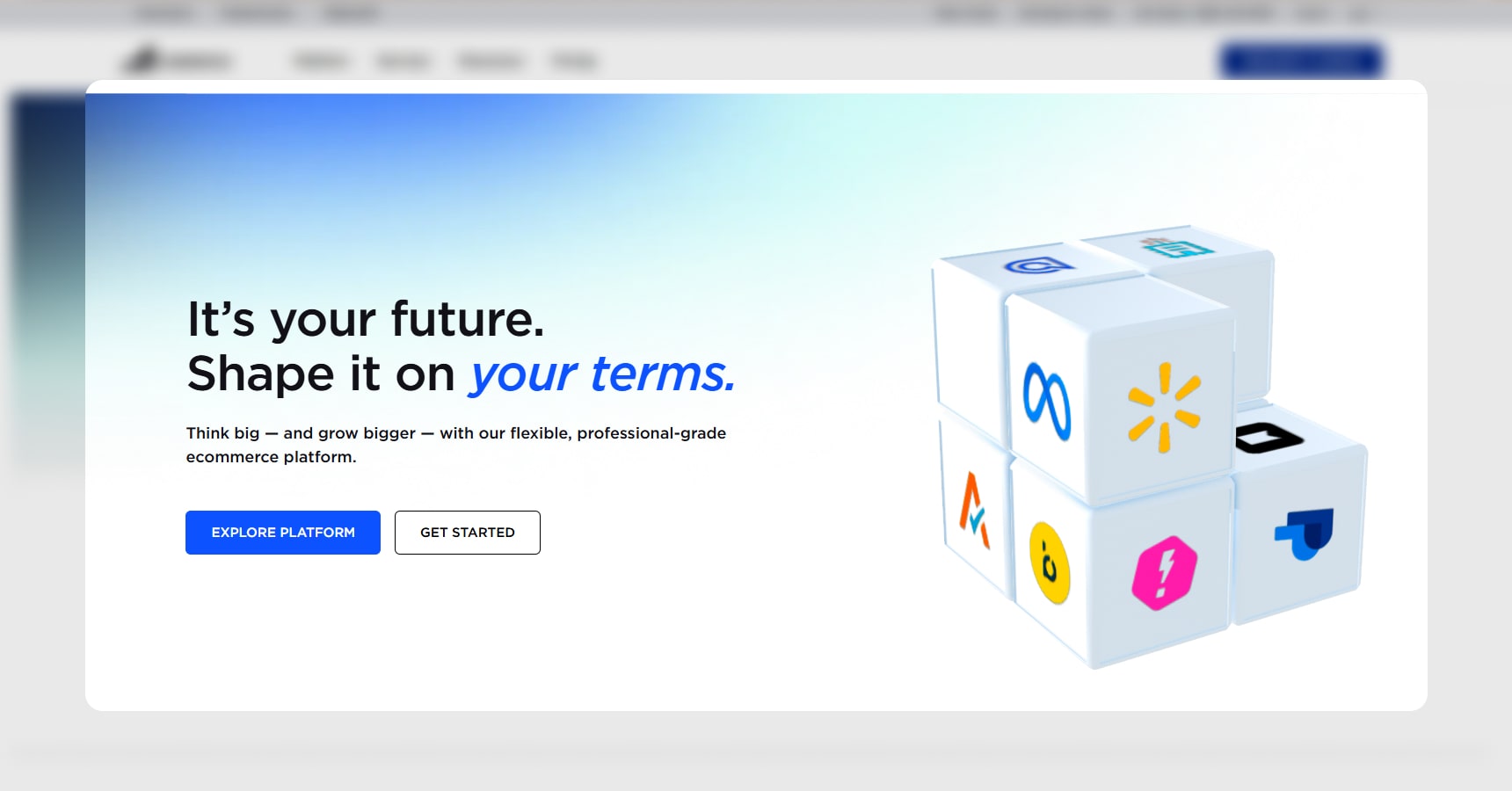 Screenshot of the BigCommerce's homepage for the Best ecommerce website builders article