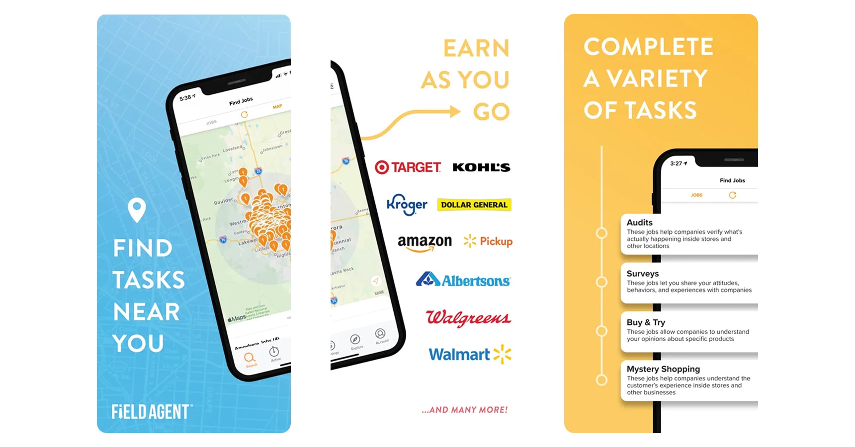 Images of the Field Agent app for the best money earning apps 2025 article