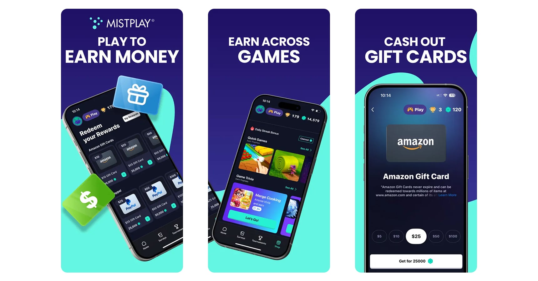 Images of the Mistplay app for the best money earning apps 2025 article