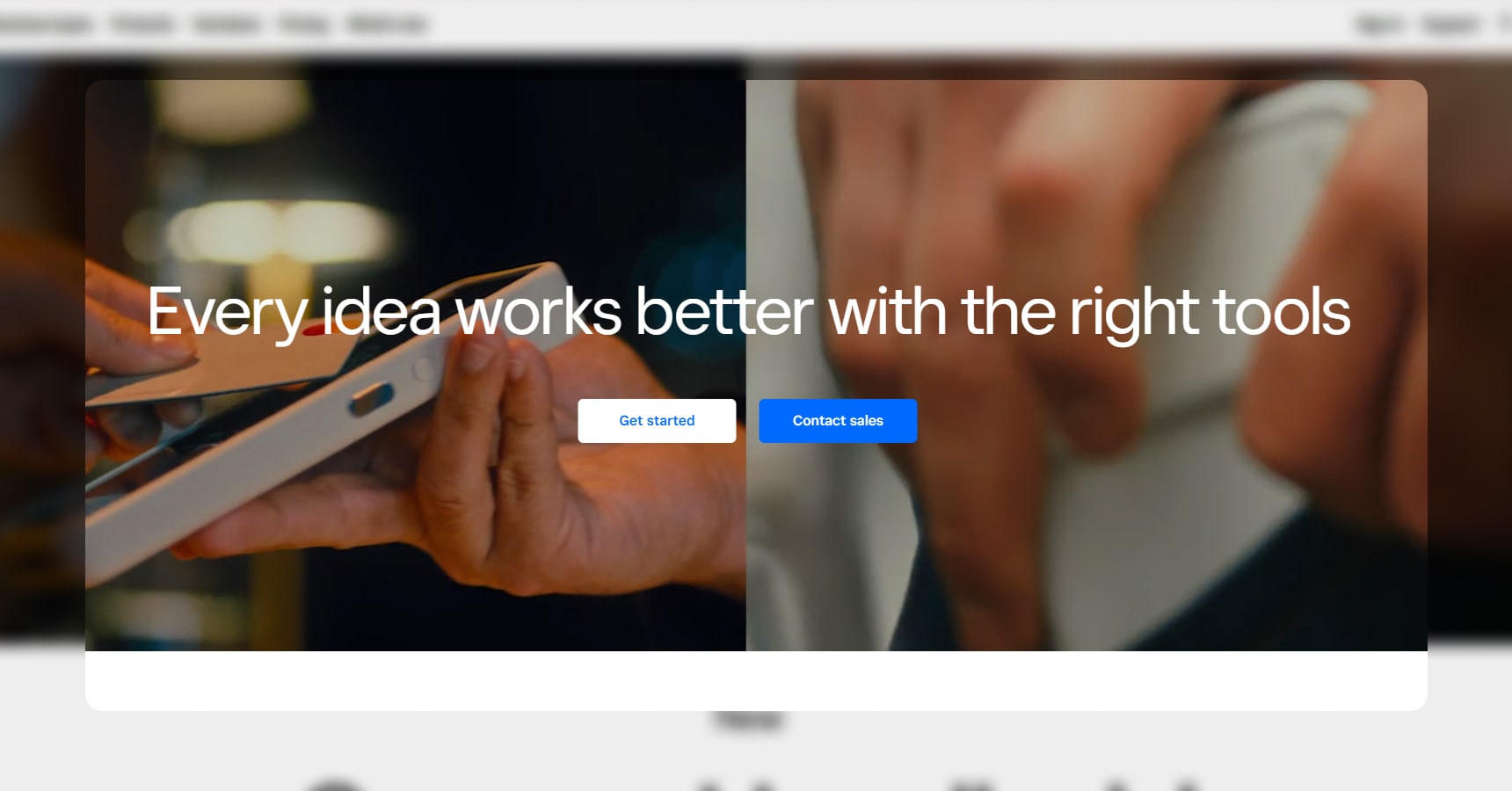 Screenshot of the Square's homepage for the Best ecommerce website builders article
