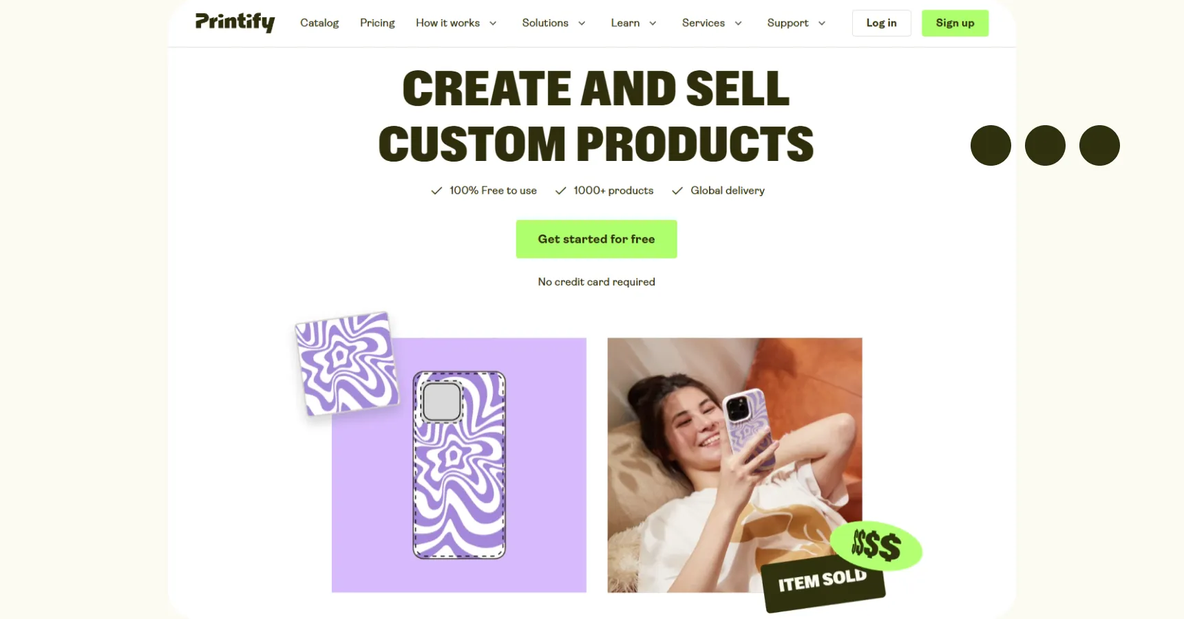 Screenshot of Printify's homepage for the article 'Is Printify legit'
