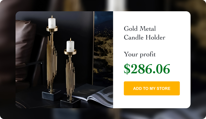 Gold Metal Candle Holder
