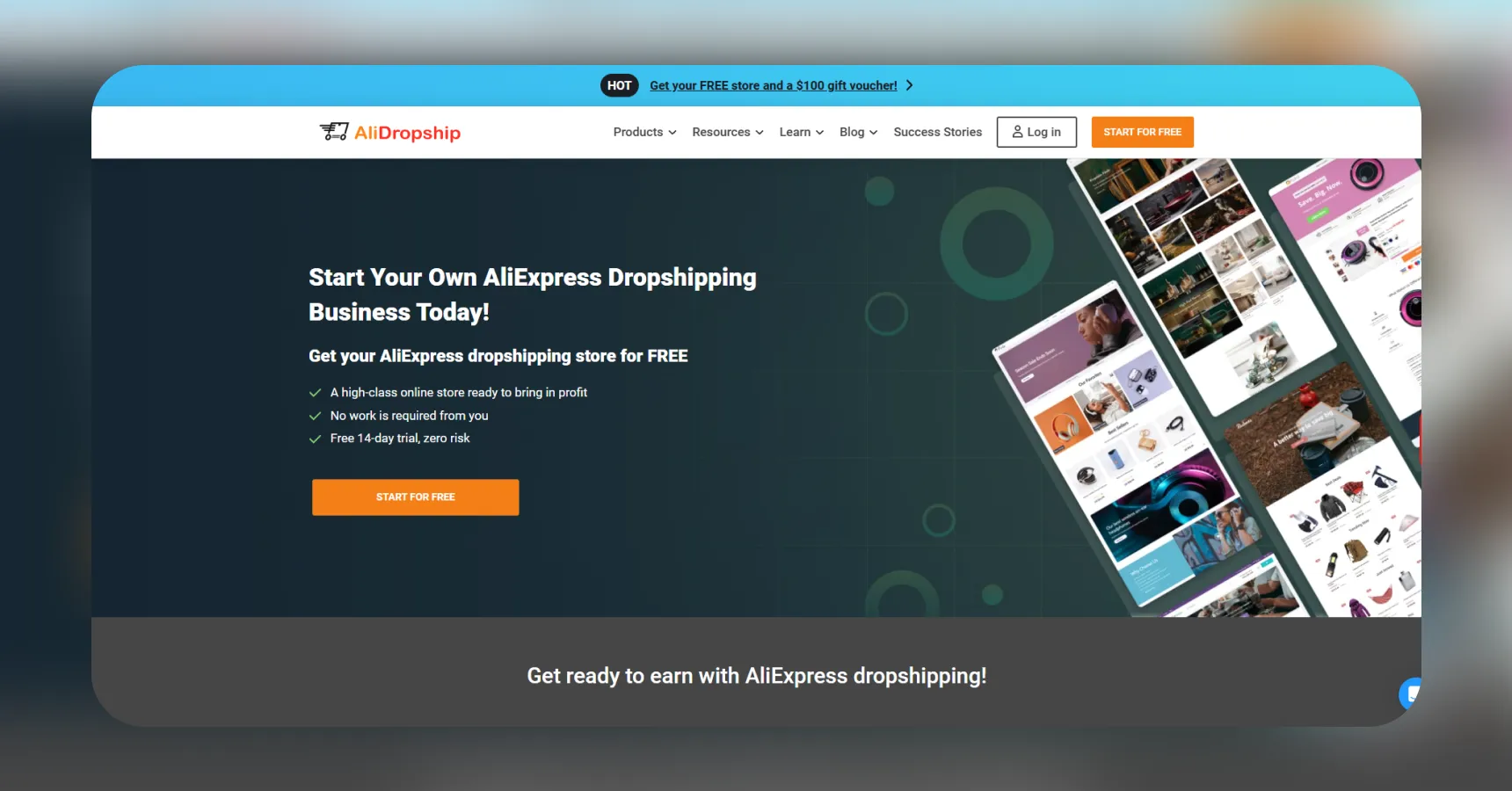 Screenshot of the AliDropship homepage for an article on the best clothing dropshipping suppliers