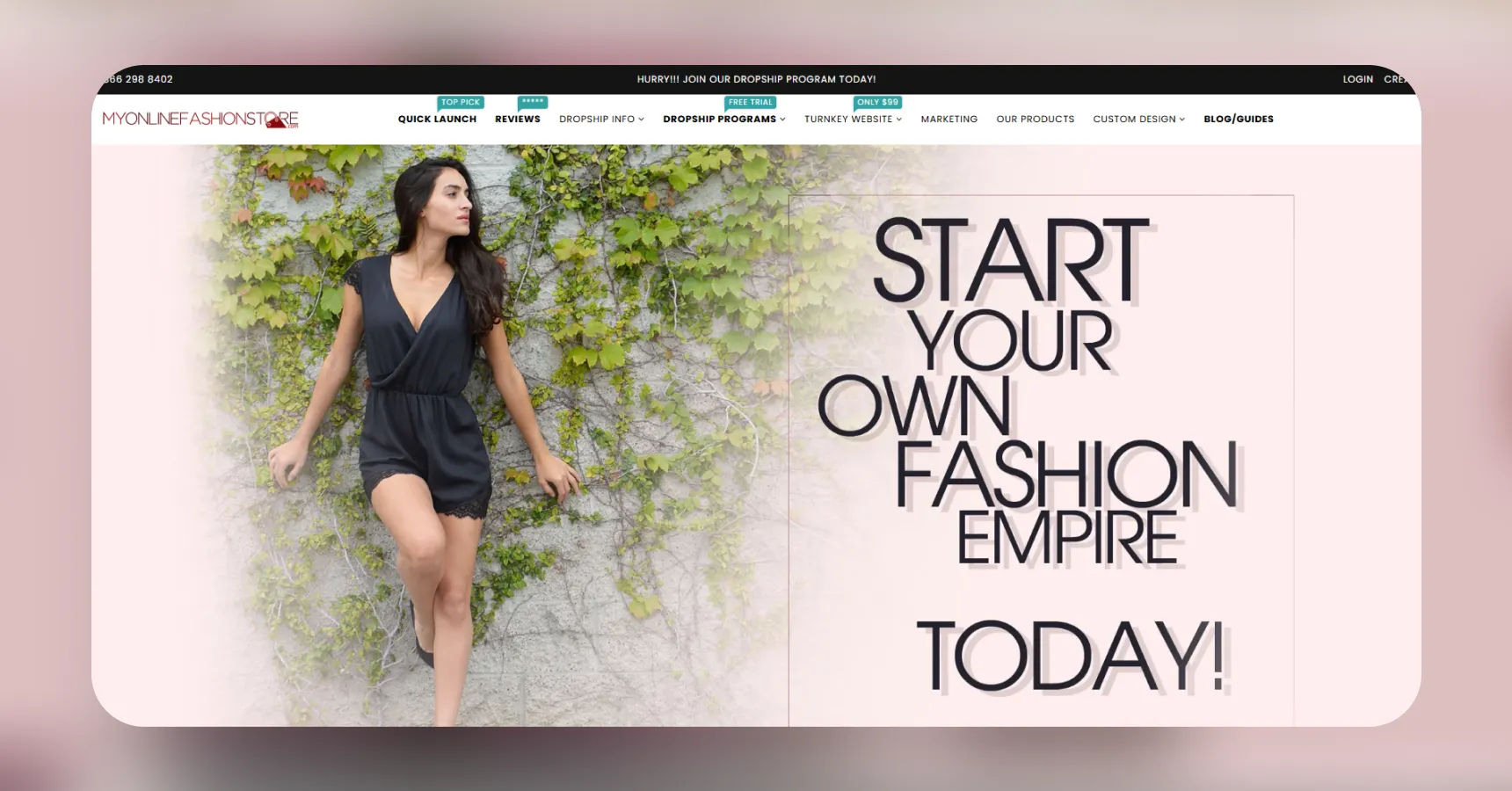 Screenshot of the My online Fashion store homepage for an article on the best clothing dropshipping suppliers