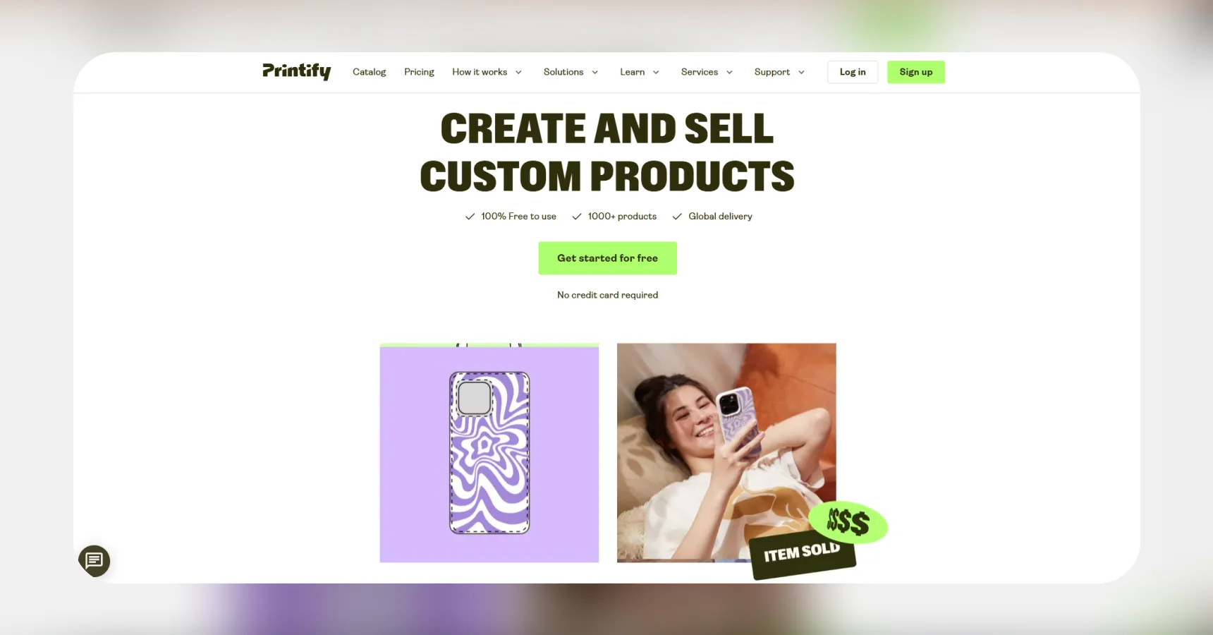 Screenshot of the Printify homepage for an article on the best clothing dropshipping suppliers