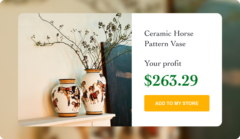 Ceramic Horse Pattern Vase