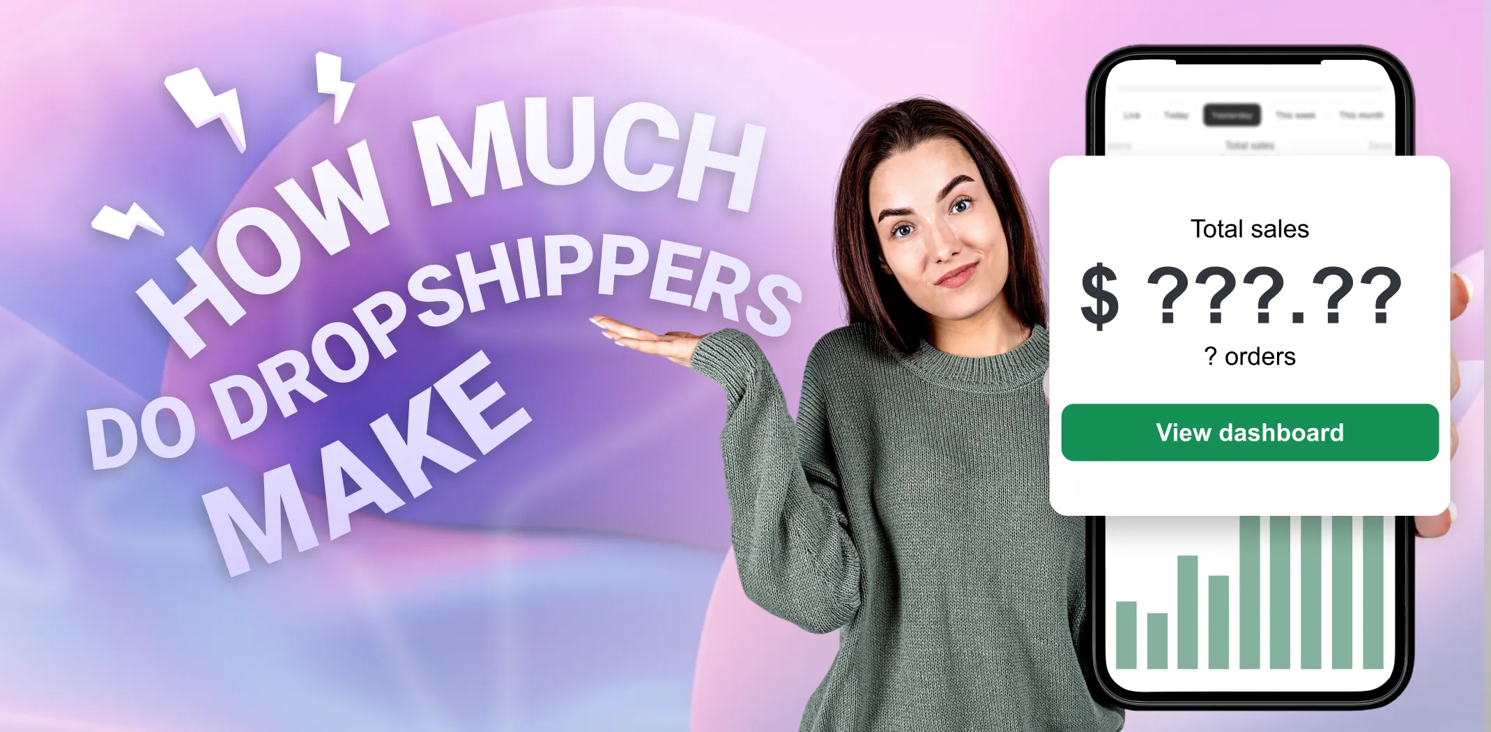 Main and featured image for an article answering the question "How much do dropshippers make"