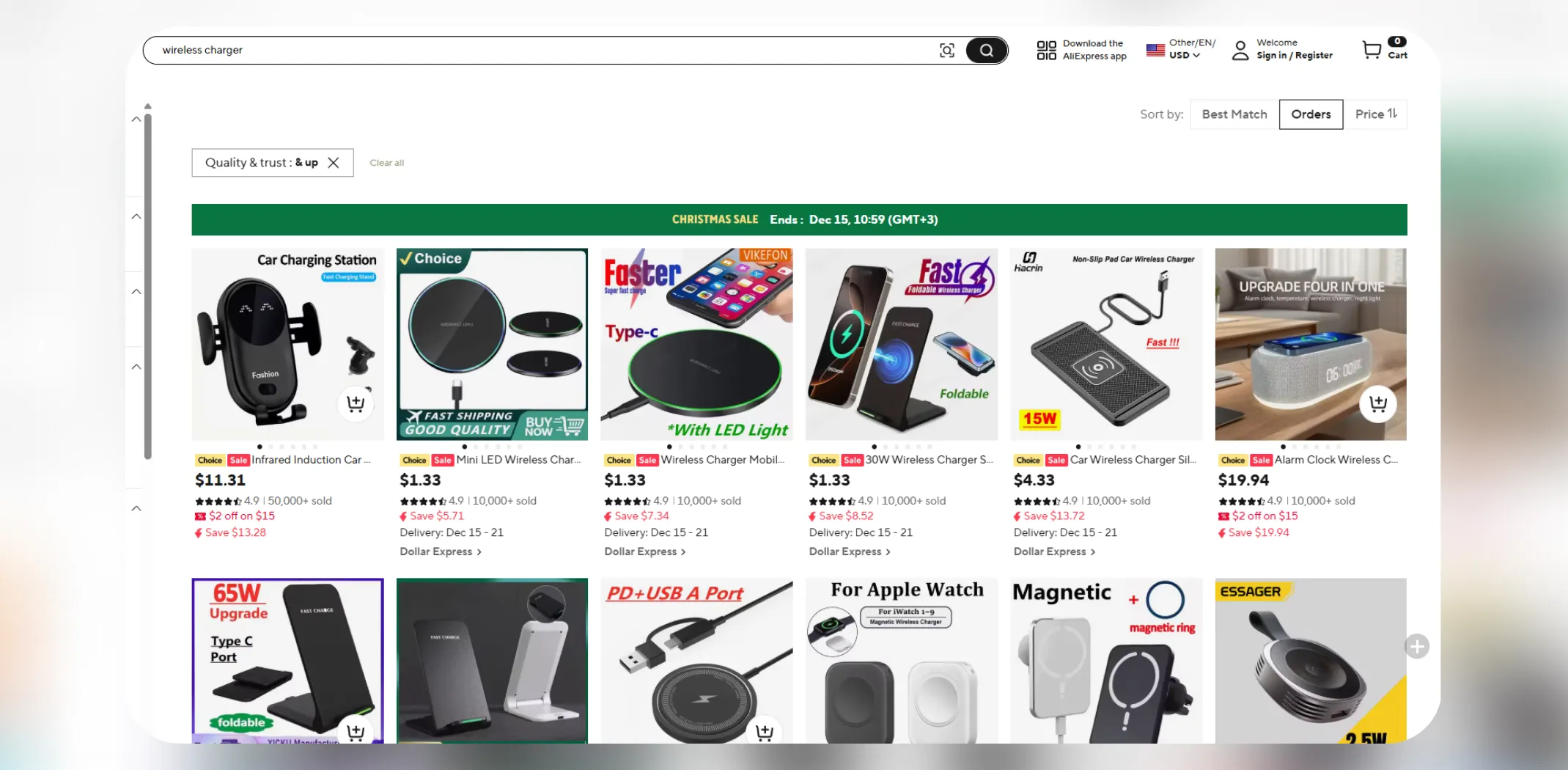 Search results for ‘wireless charger’ on AliExpress