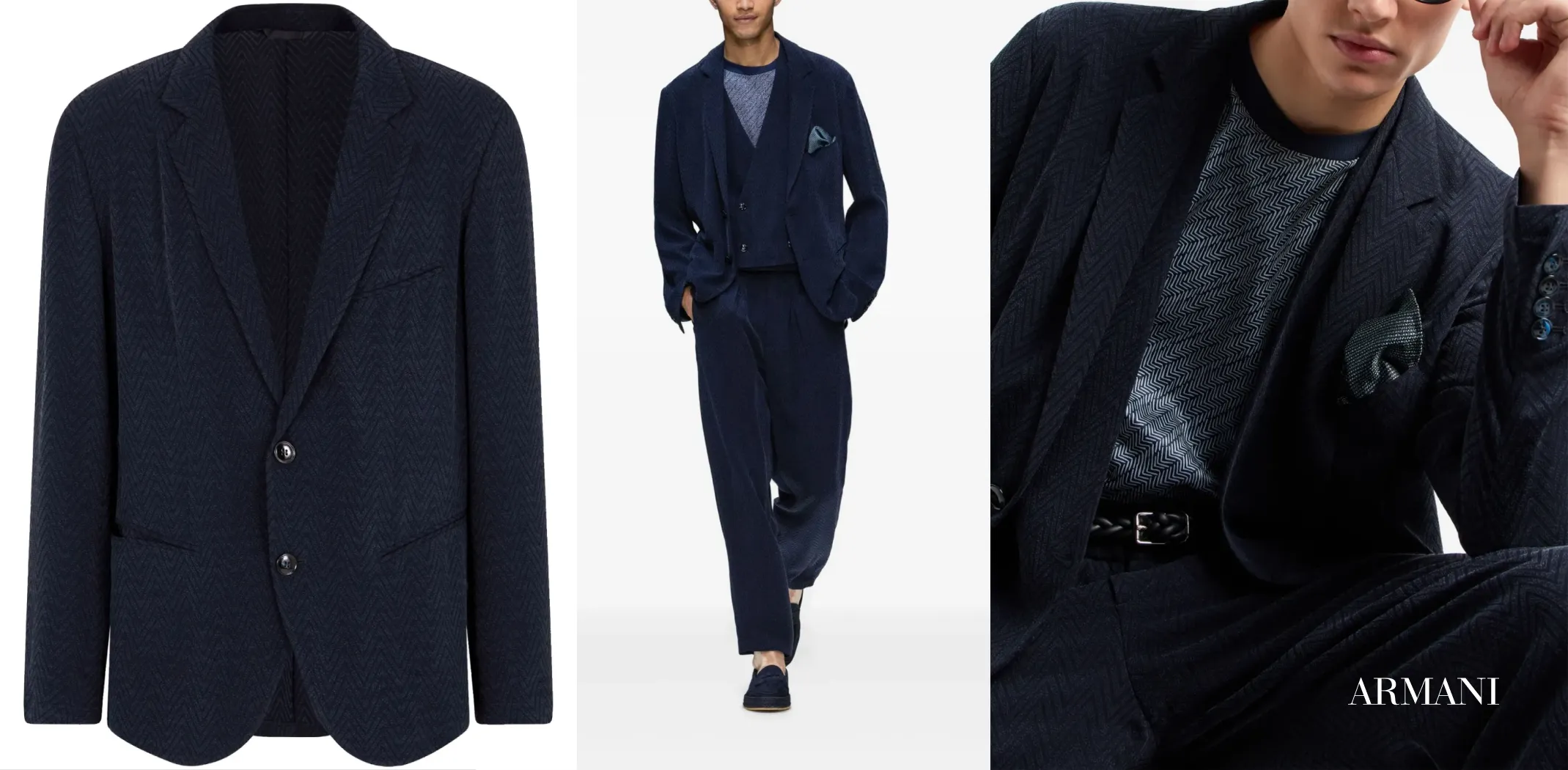Clothing from Armani for the article on the best men's clothing brands