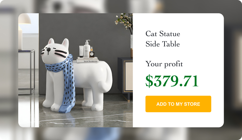 Cat Statue Side Table