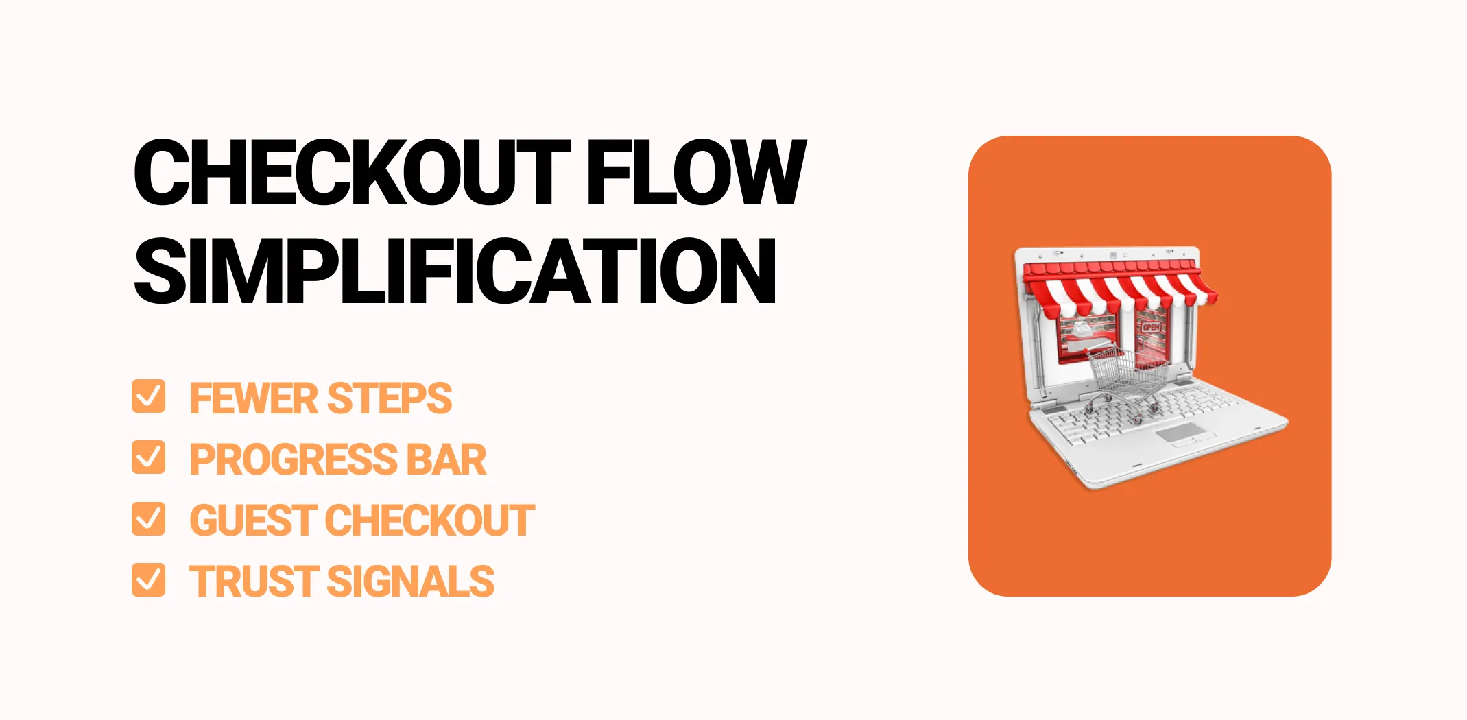 Checkout flow simplification checklist for an article on conversion optimization for ecommerce websites