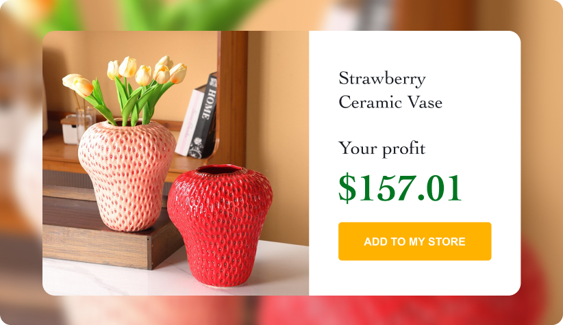 Strawberry Ceramic Vase