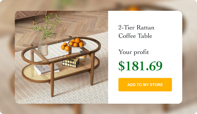 2-Tier Rattan Coffee Table