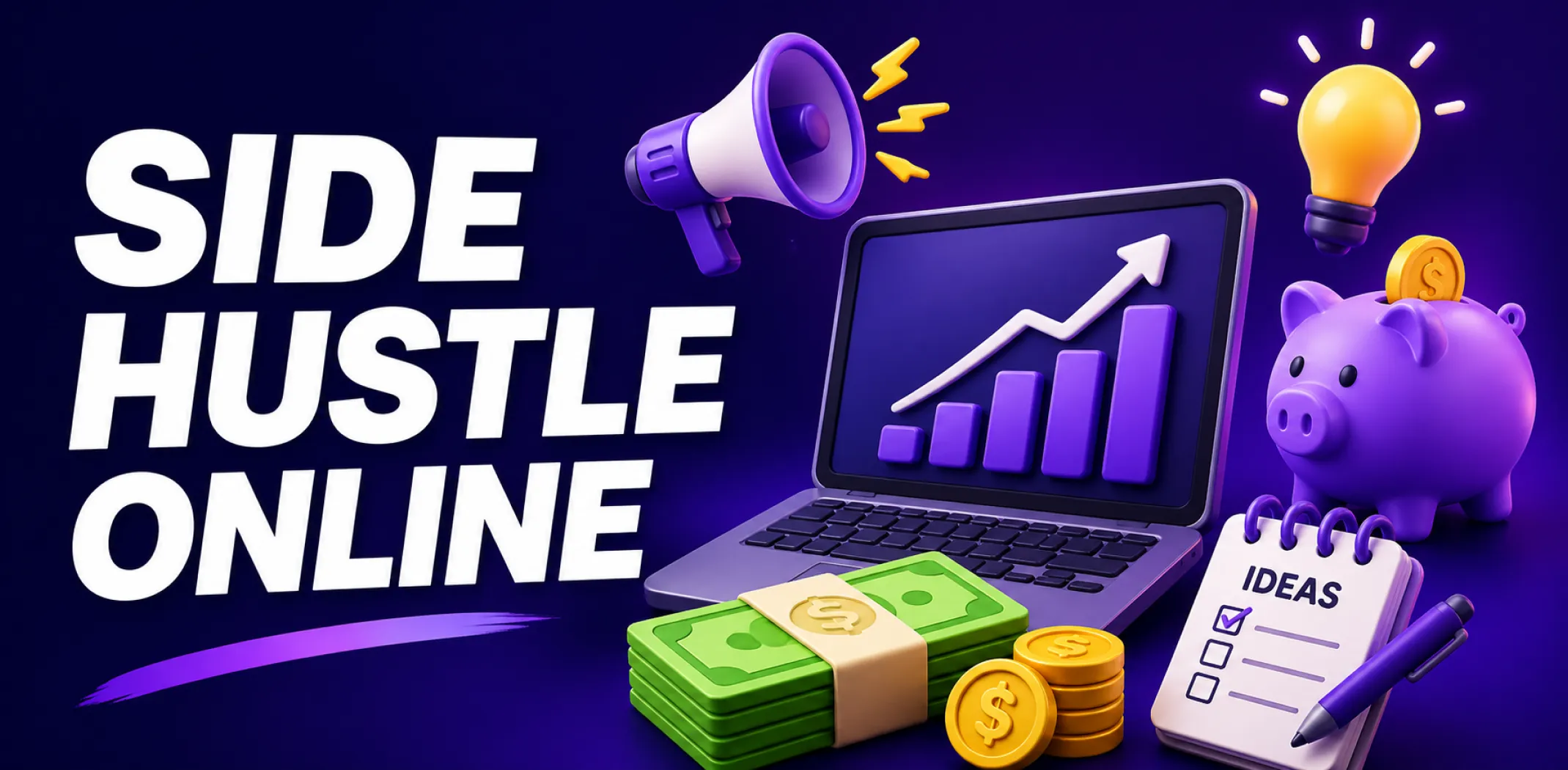 Featured image for an article about how to start a side hustle online