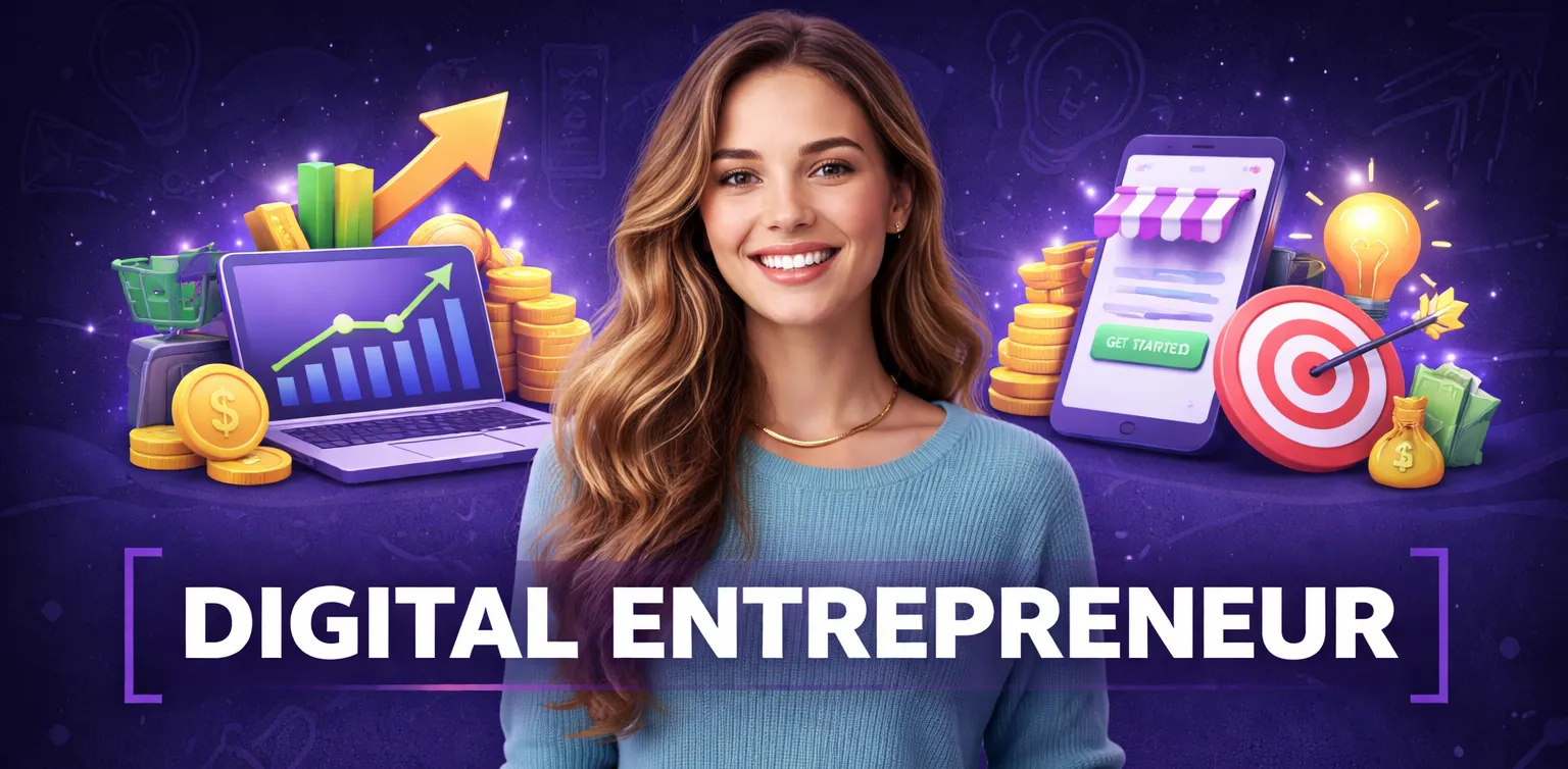 Main and featured image for an article about digital entrepreneurs