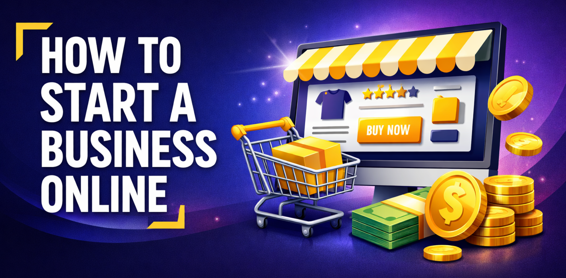 Featured image for the article about how to start a business online