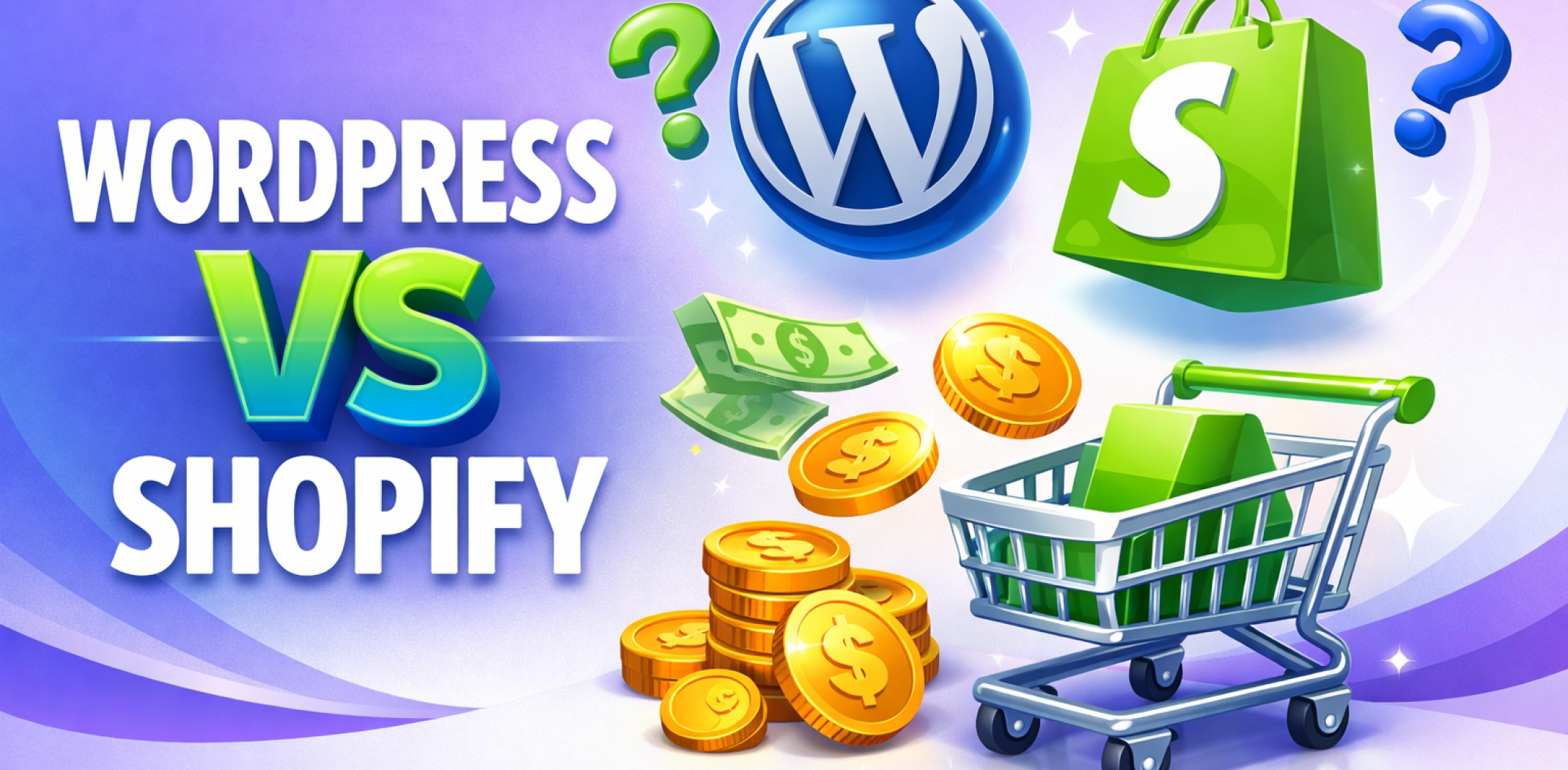 Featured image for the article about wordpress vs shopify