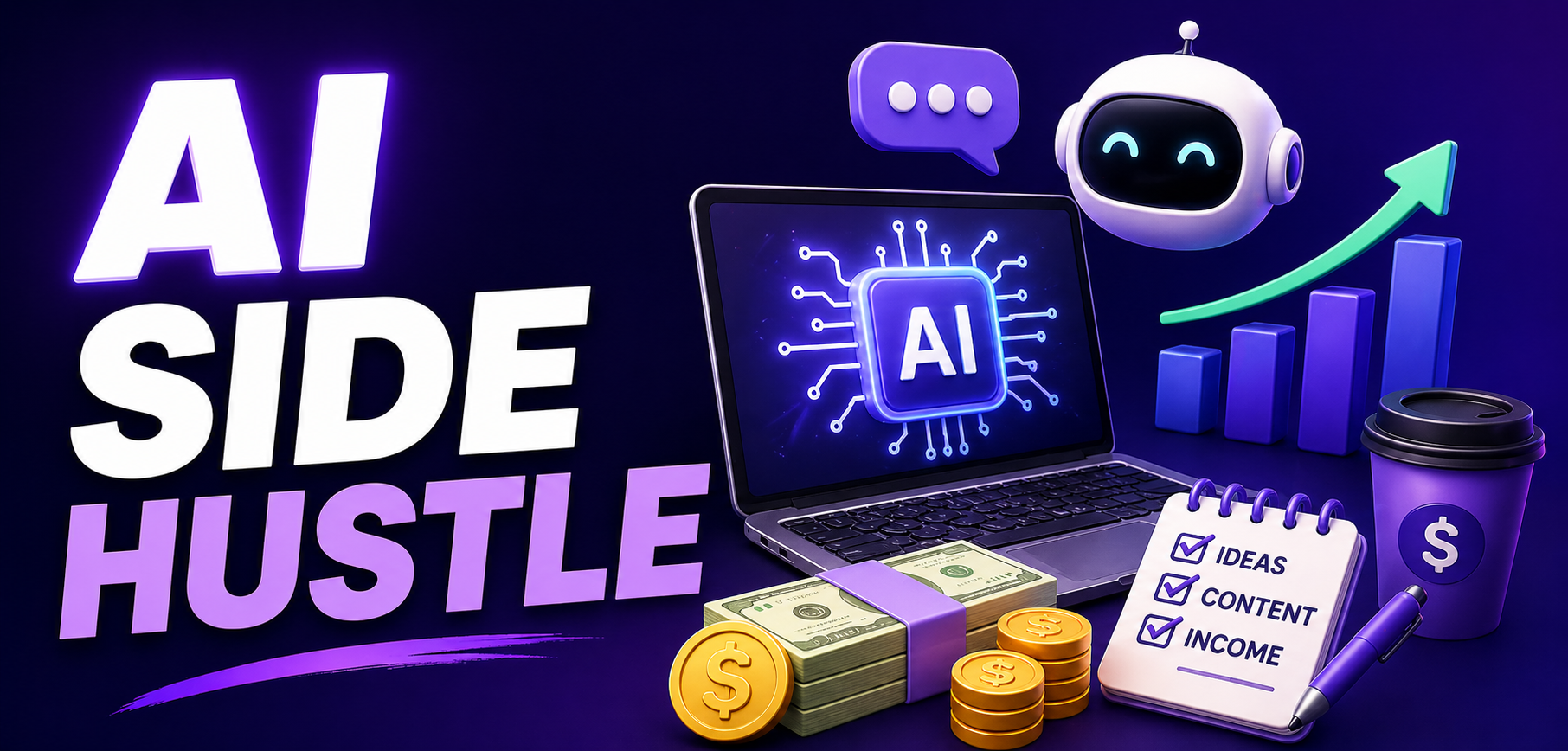 Featured image for an article on AI side hustle