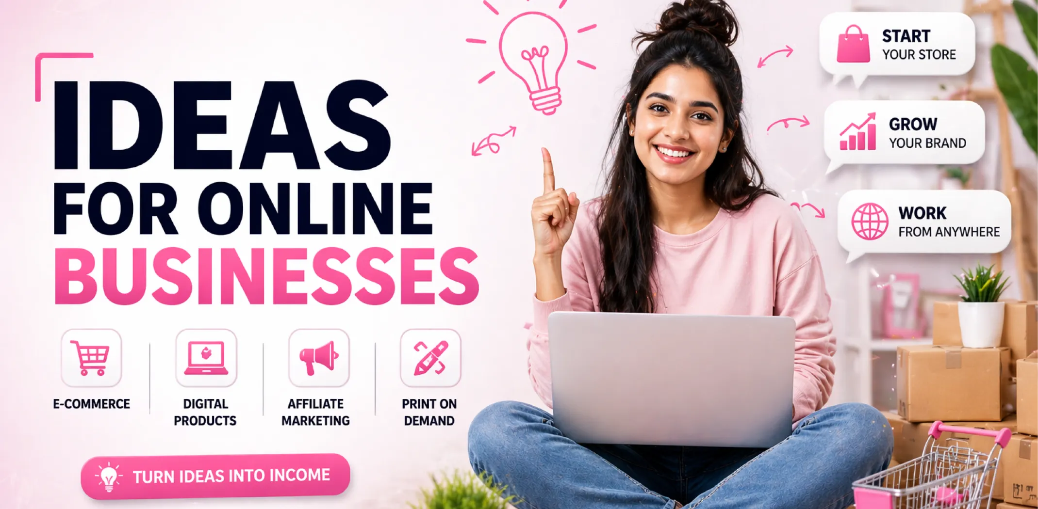Featured image for an article on ideas for online businesses