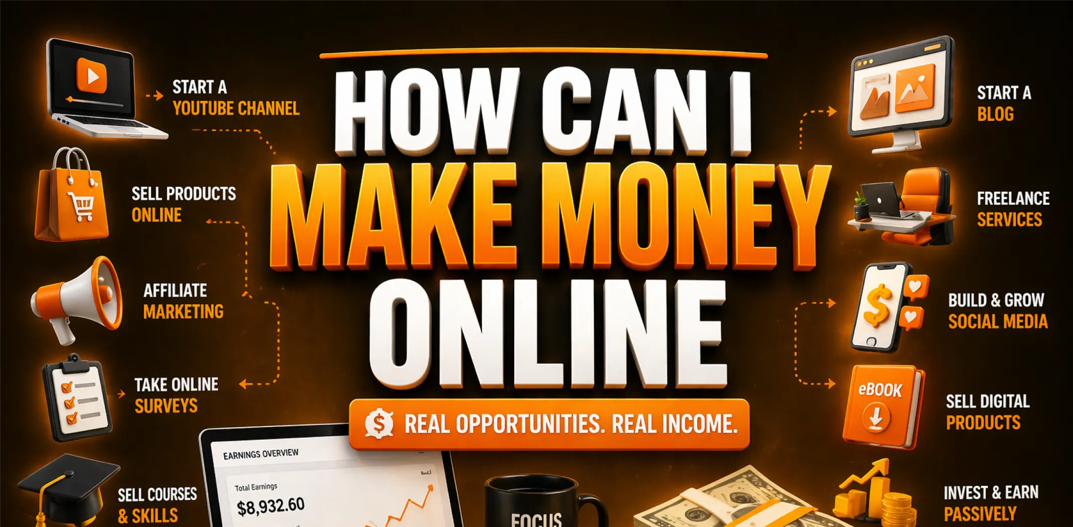 Featured image for an article for people searching "how can I make money online?"