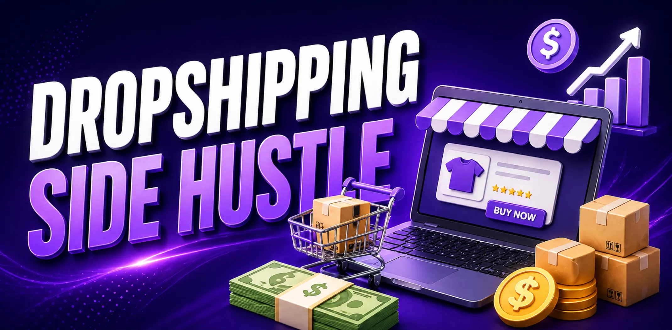 Featured image for an article on dropshipping side hustle