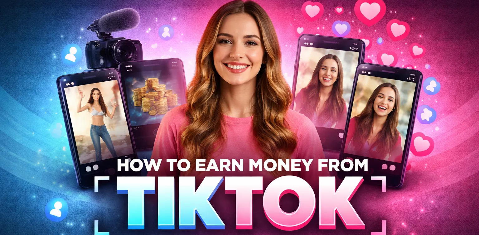 Main and featured image for an article on how to make money from TikTok