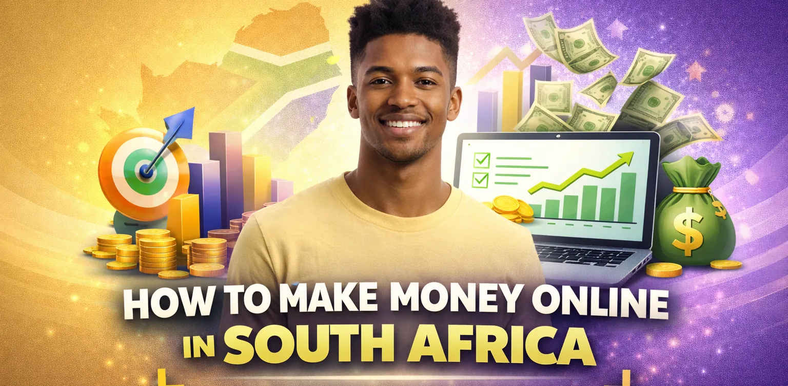 Main and featured image for an article on how to make money online in South Africa