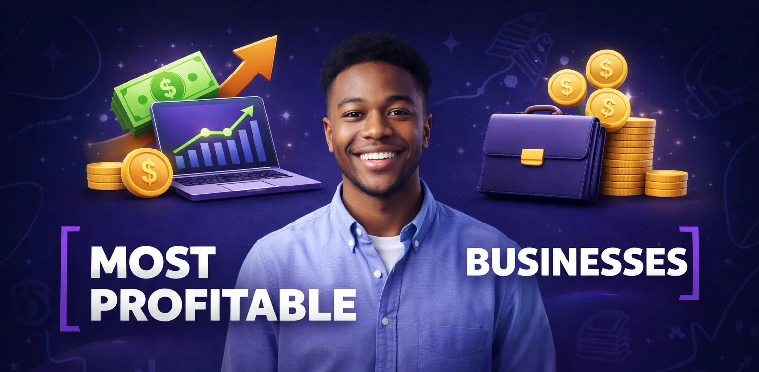 Main and featured image for an article on the most profitable businesses