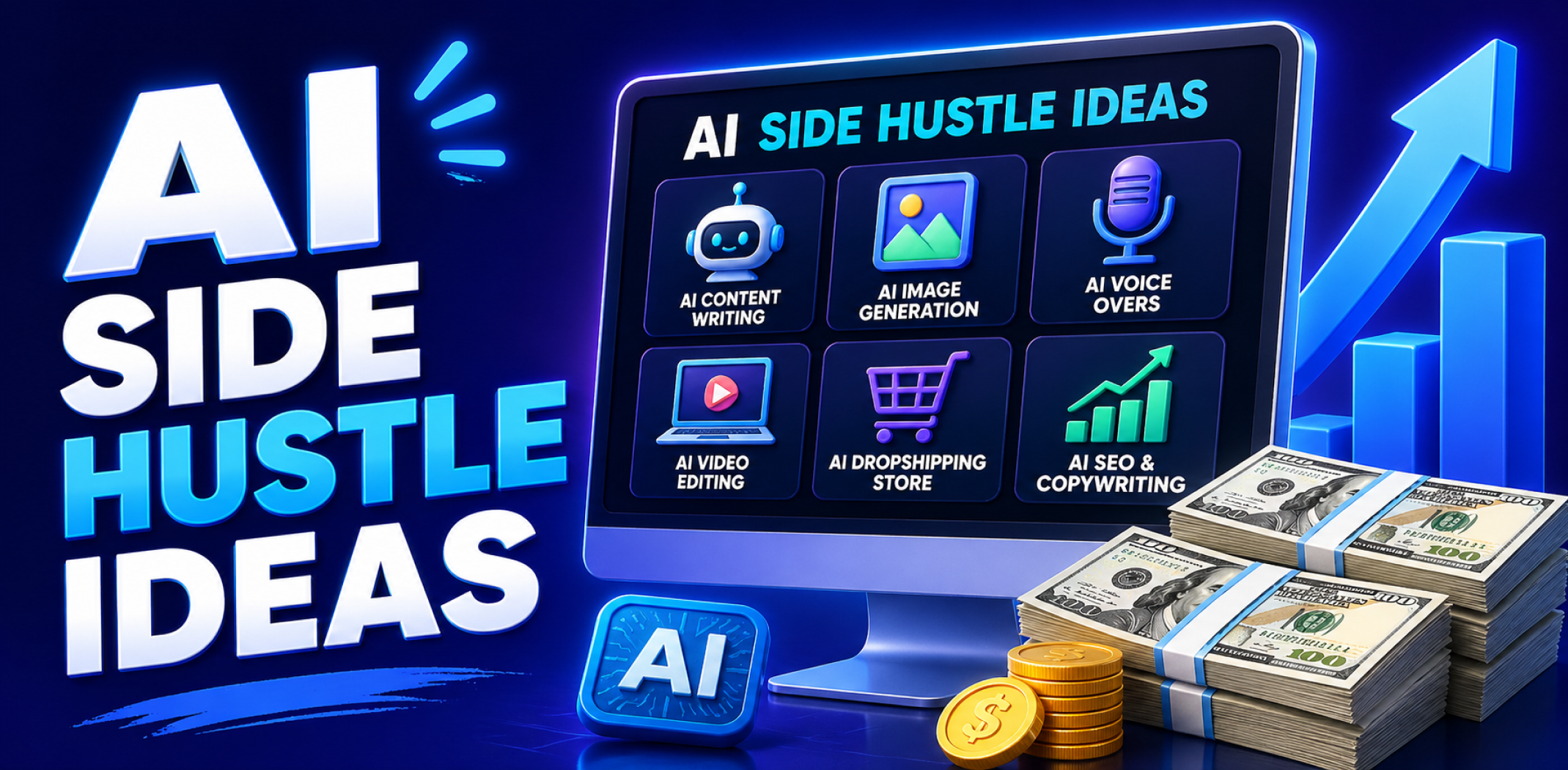 Featured image for the article about ai side hustle ideas.