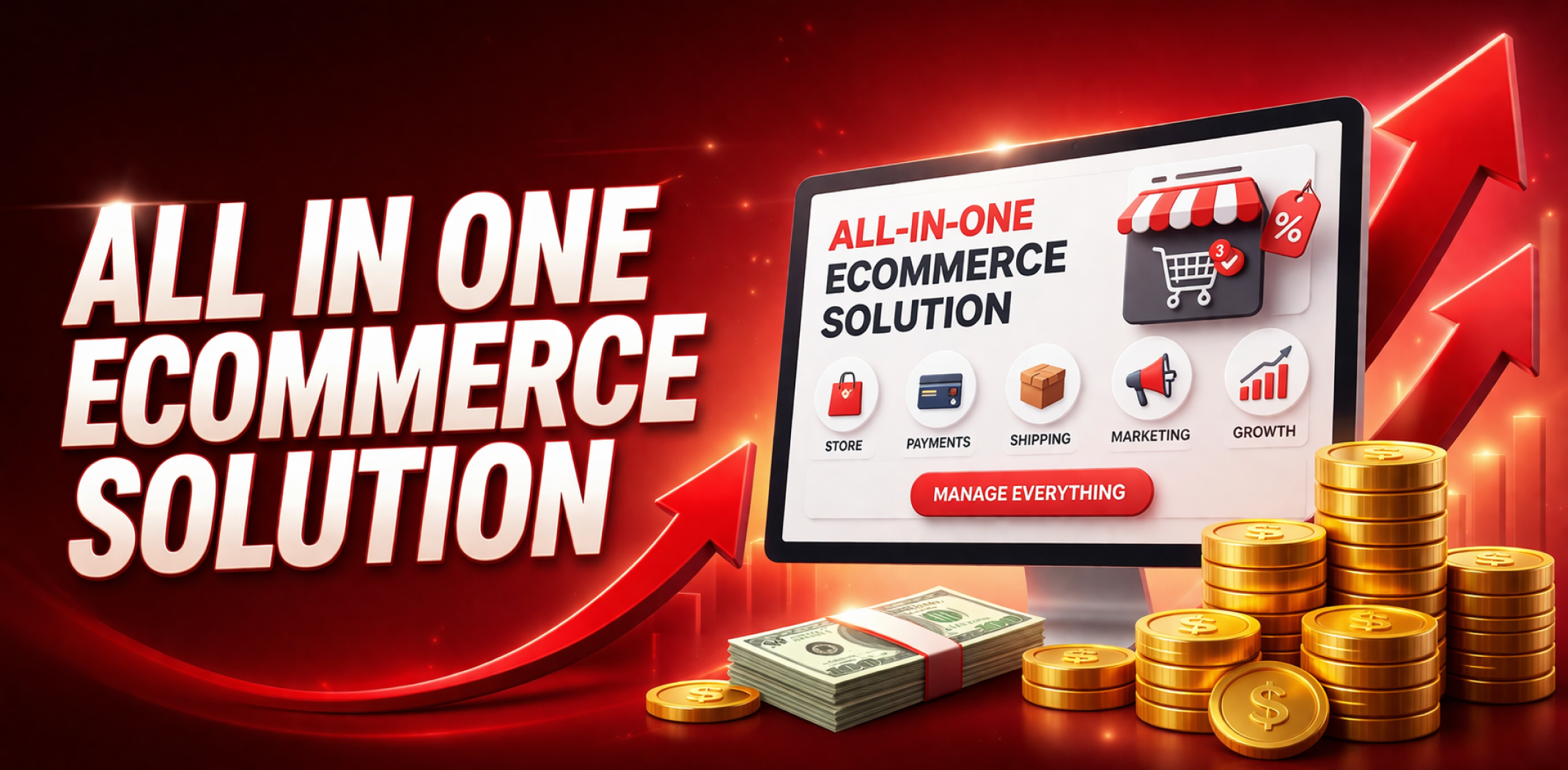 Featured image for the article about all-in-one ecommerce solution.