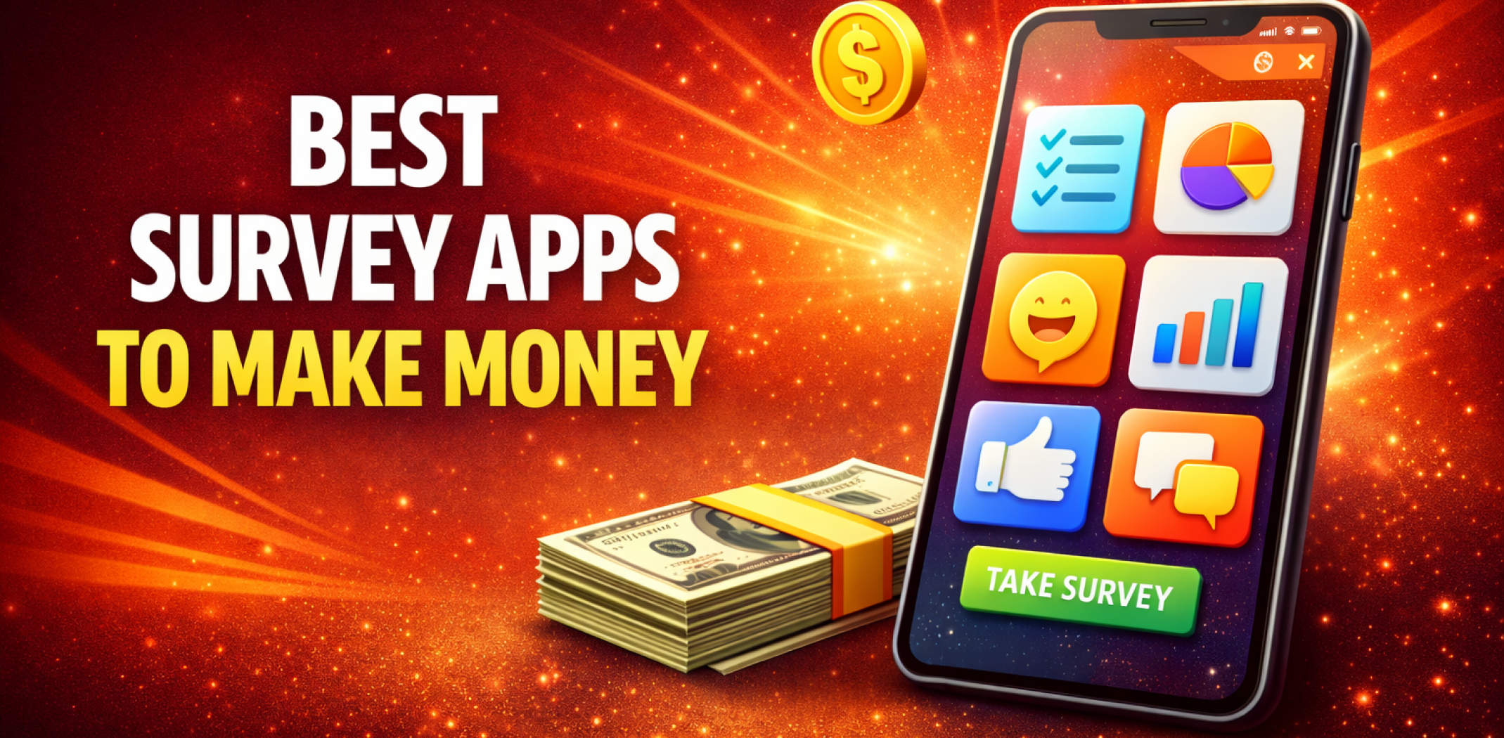 Featuerd image for the article about best survey apps to make money.