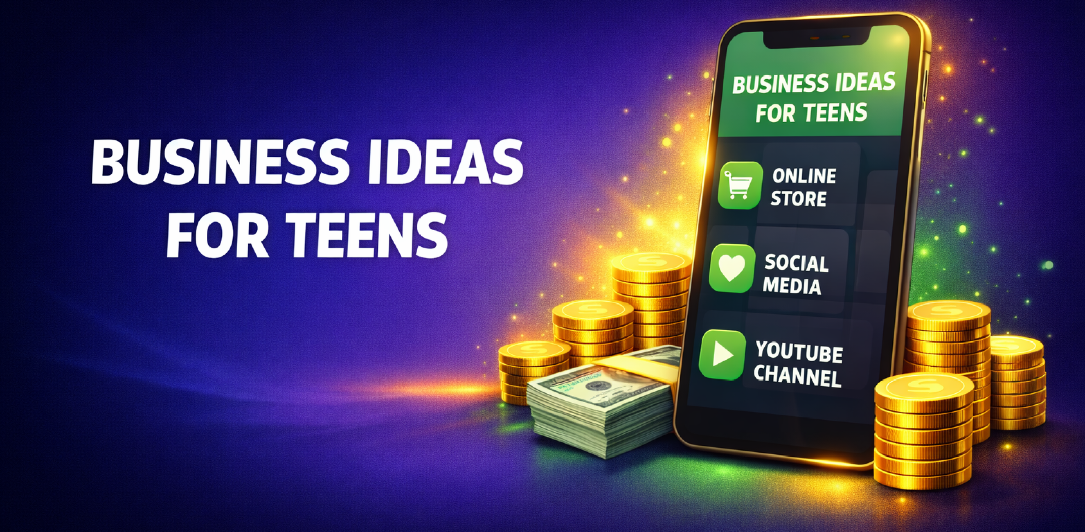 Featured image for the article about business ideas for teens.