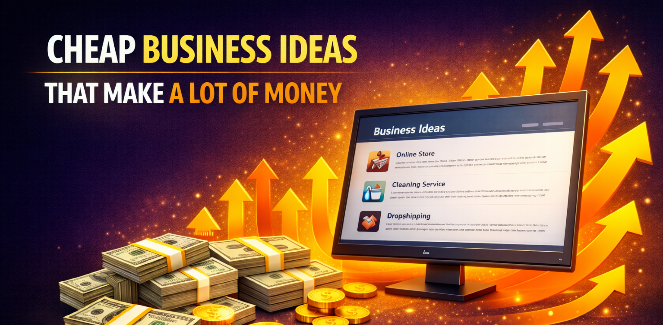 Featured image for the article about cheap business ideas that make a lot of money.