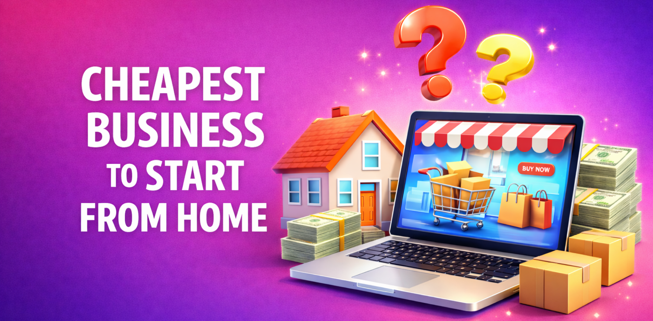 Featured image for the article about cheapest business to start from home.