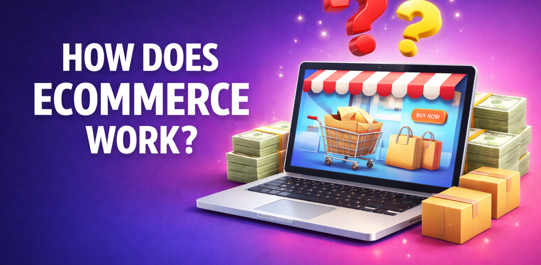 Featured image for the article about how does ecommerce work.