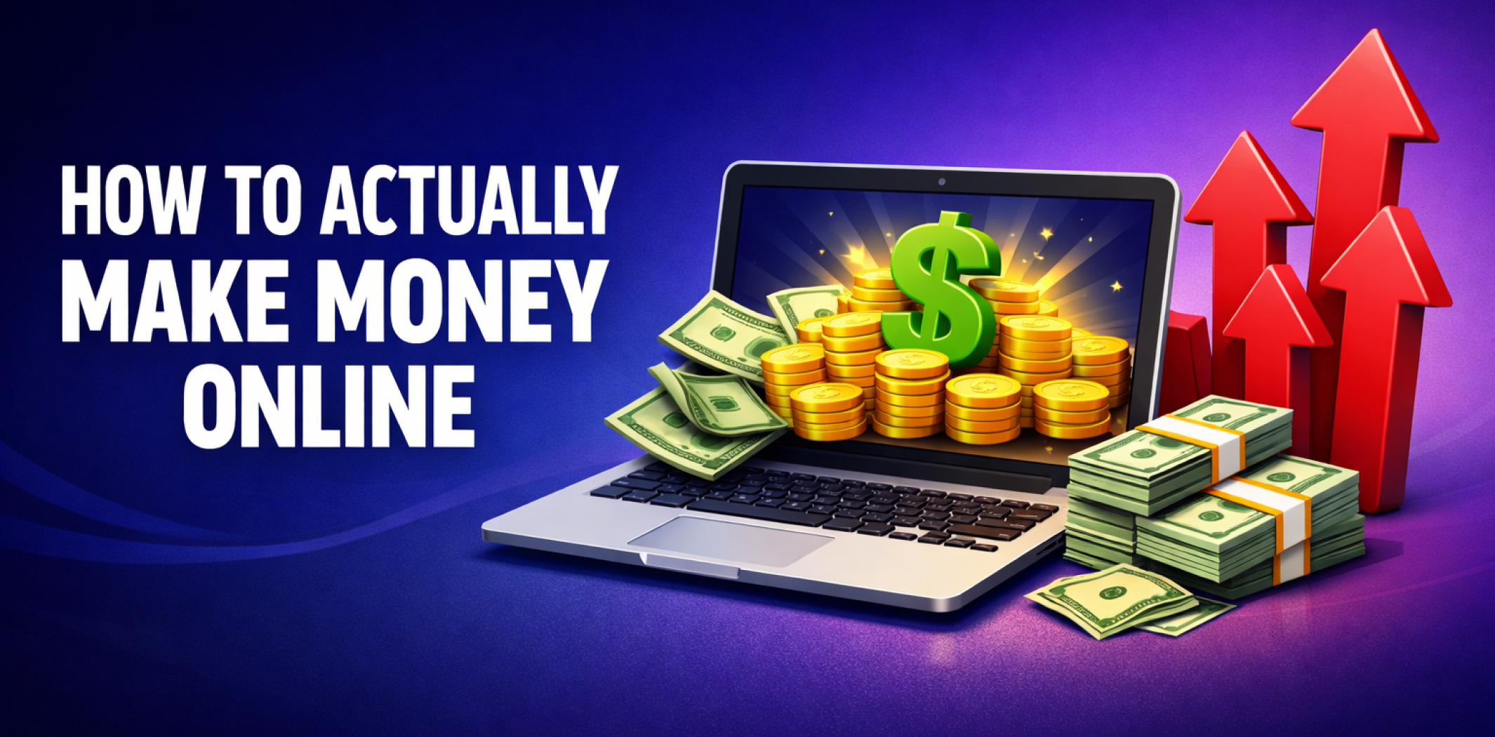 Featured image for the article about how to actually make money online.