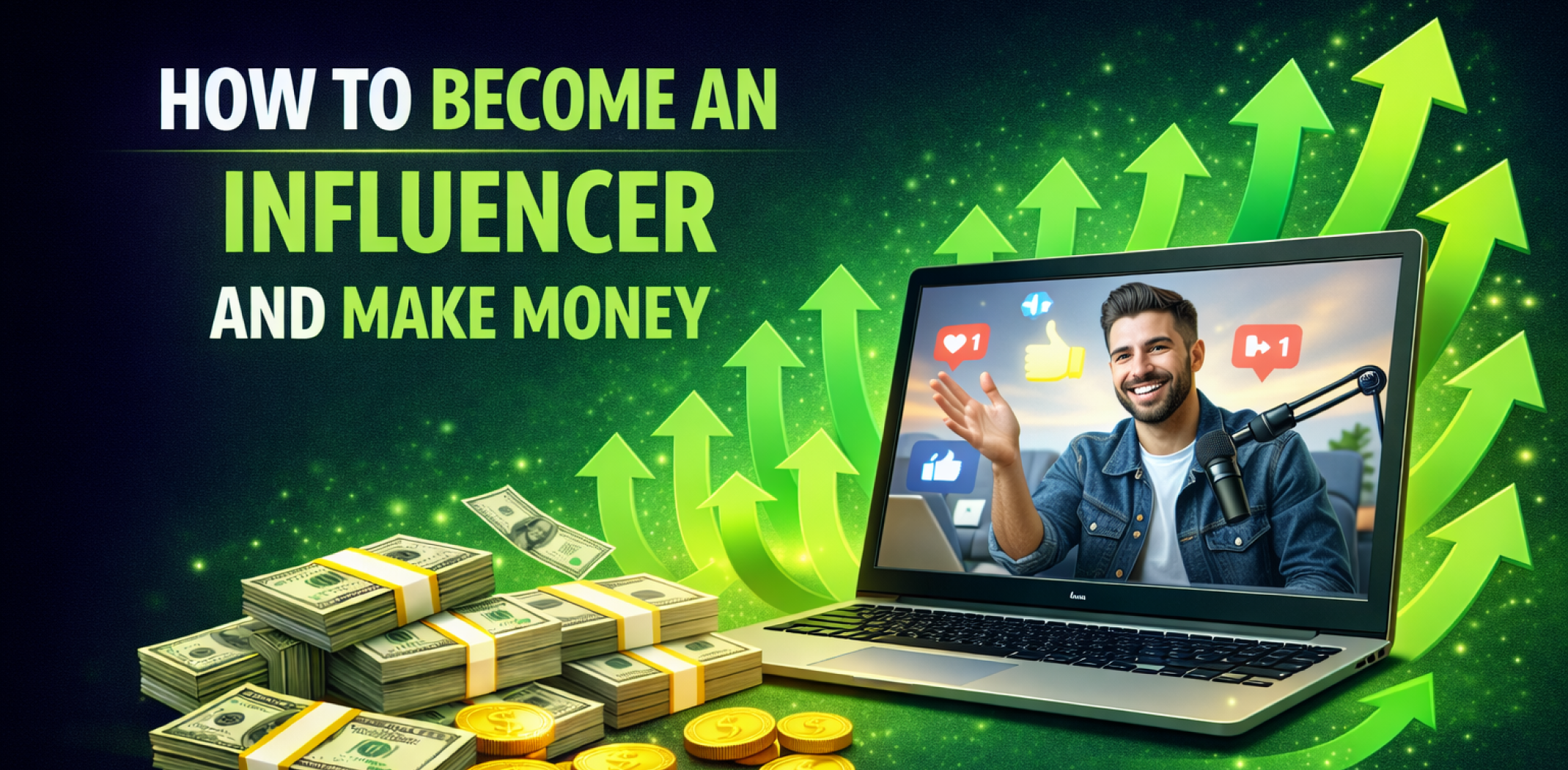 Featured image for the article about how to become an influencer and make money.
