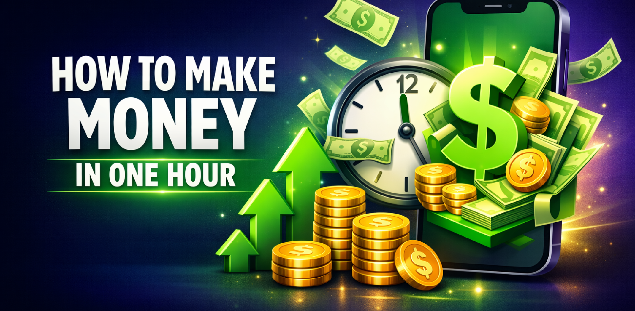 Featured image for the article about how to make money in one hour.