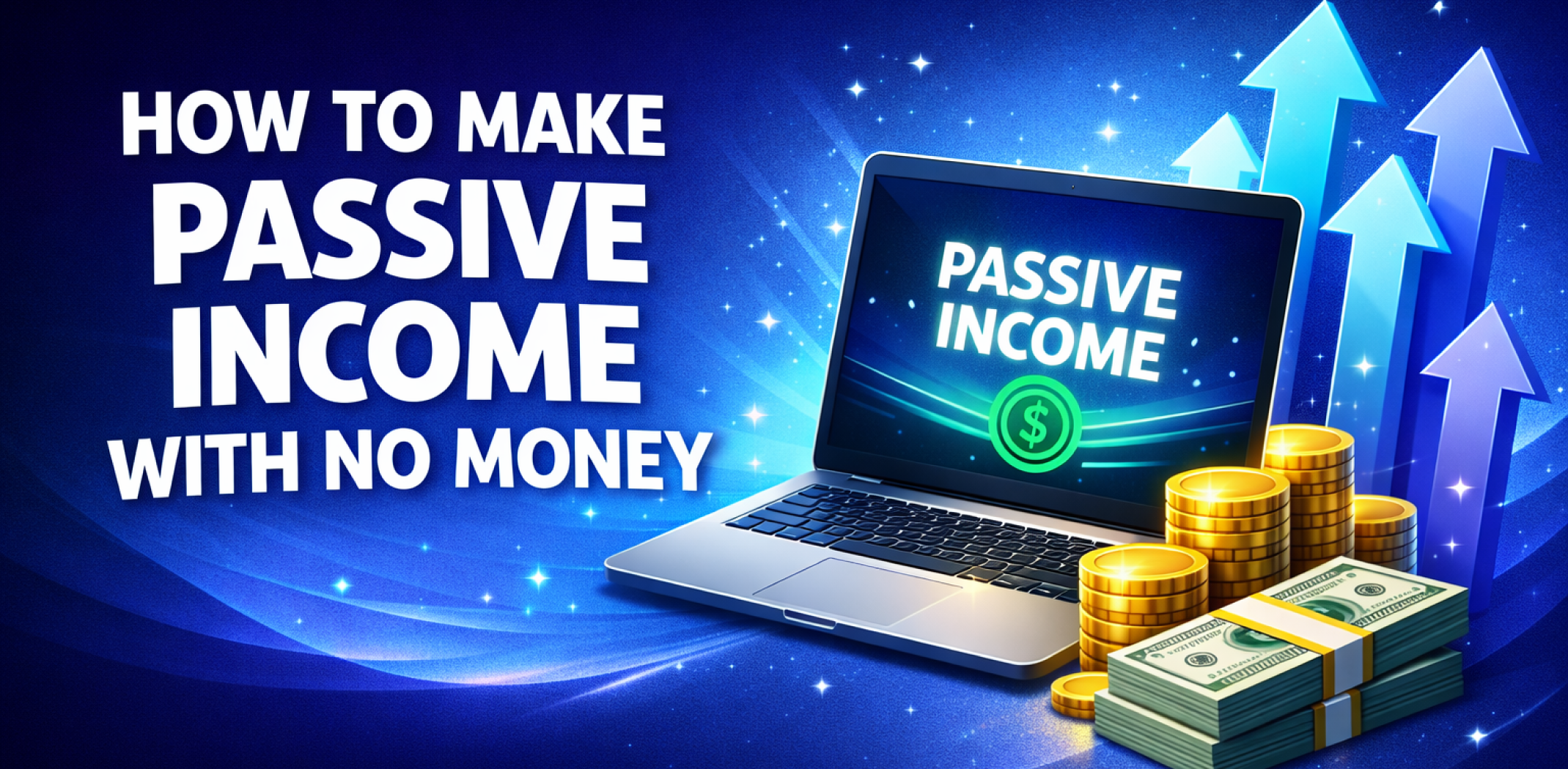 Featured image for the article about how to make passive income with no money.