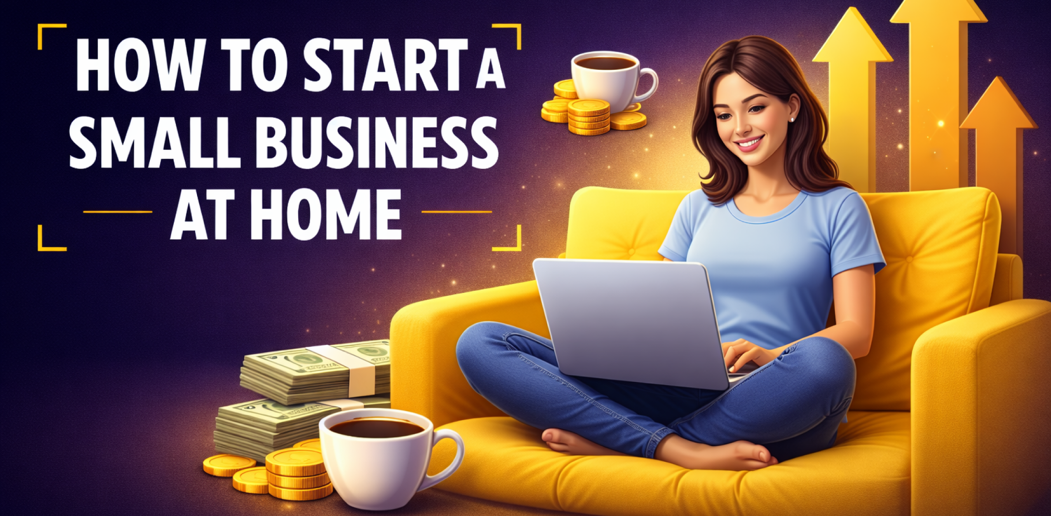 Featured image for the article about how to start a small business at home.