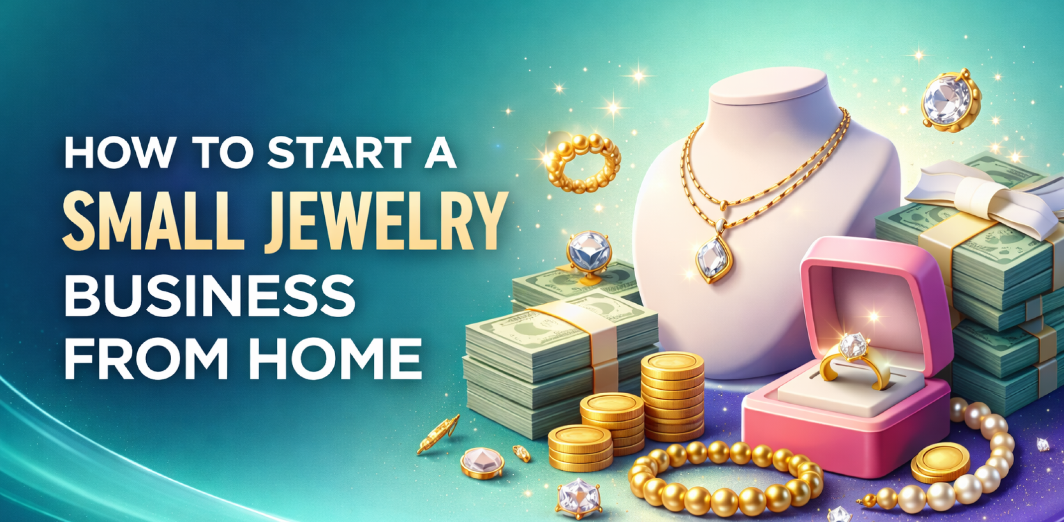 Featured image for the article about how to start a small jewelry business from home.