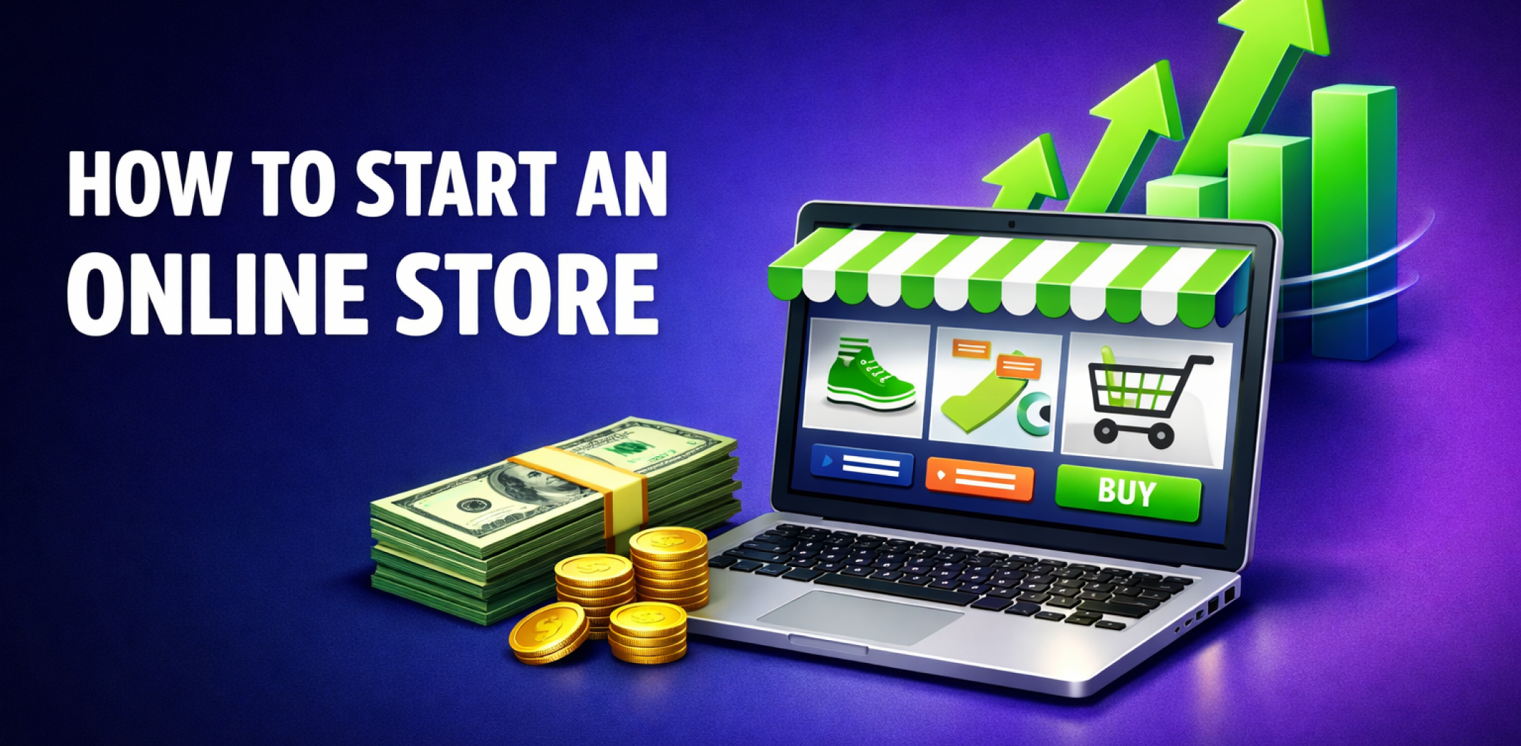 Featured image for the article about how to start an online store.